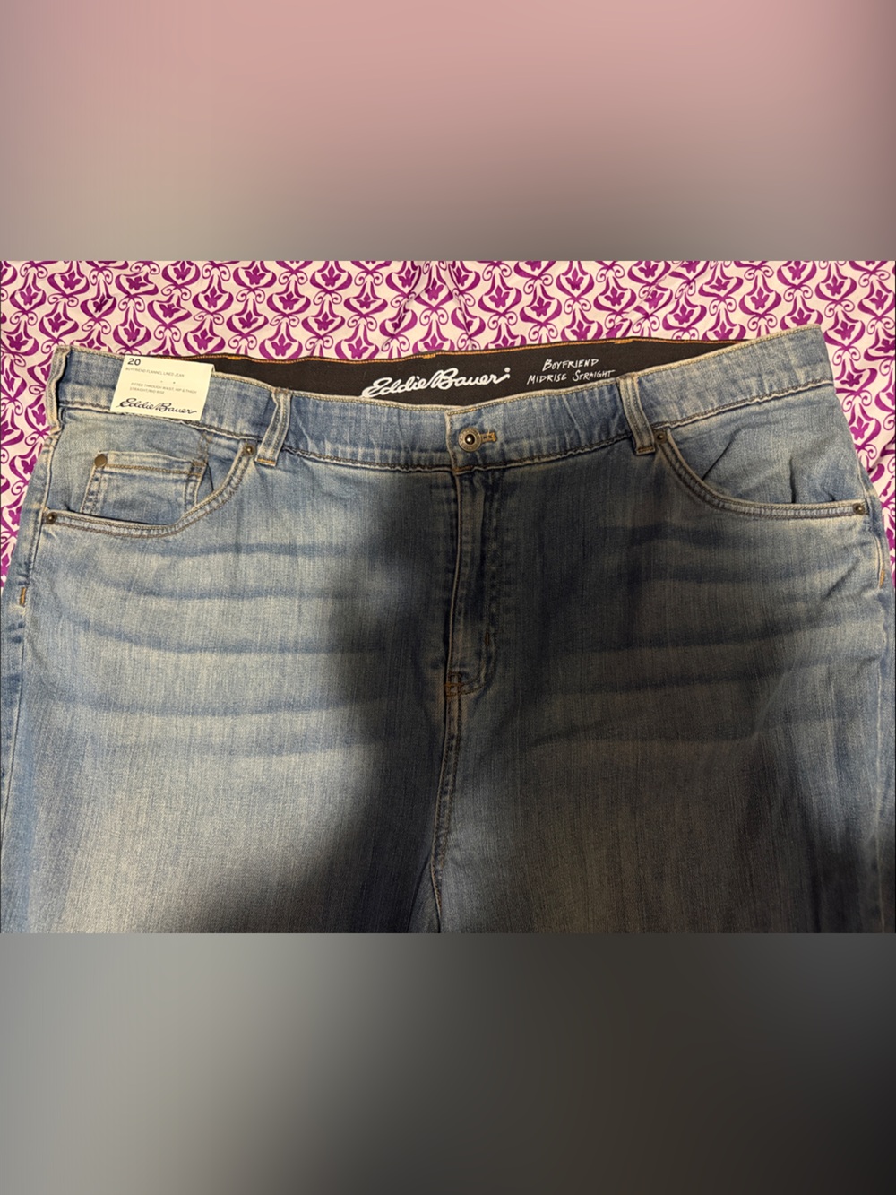 Eddie Bauer Women's Faded Light Blue High-Rise Jeans